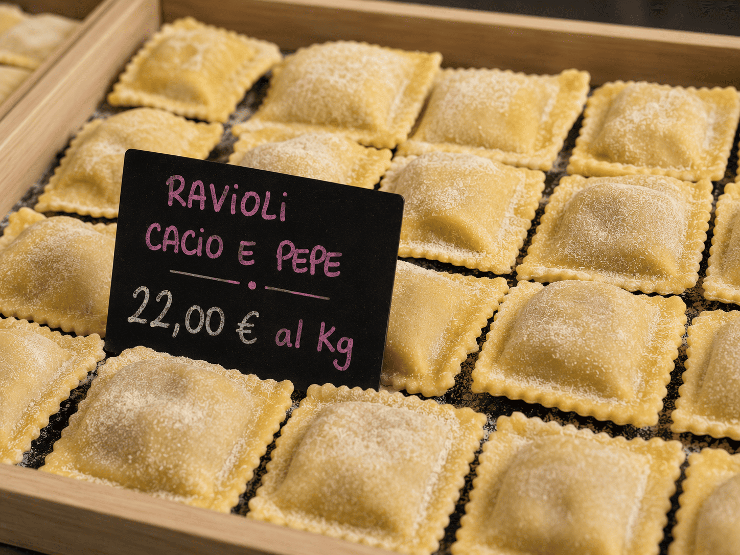 Ravioli cacio e pepe